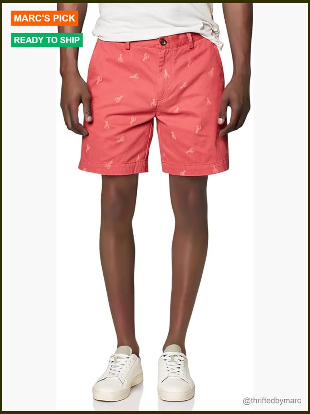 Slim-Fit Cotton Chino Shorts 9" Inseam Mid Rise Flat Front